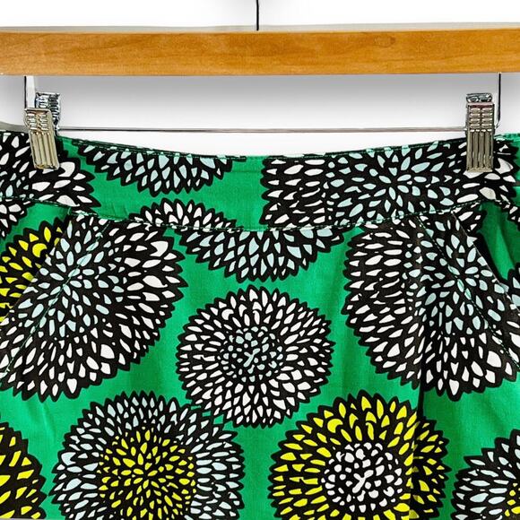 Boden Skirt Womens 6 Cotton Floral A Line Green Knee Length Pockets Zip Back - Picture 6 of 12